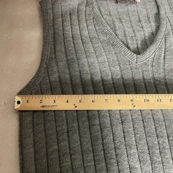 Vintage Comfort Knits Sweater Vest Men Large Gray Ribbed Knit V Neck USA Made - Picture 4 of 8